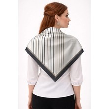 Tarzını Seç Siyah V Çizgi Fular / Bandana / Aksesuar / Eşarp 90X90 cm