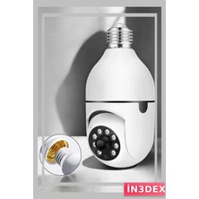 İn3dex Wifi Kamera Duylu Ampul Görünümlü 360 Derece Dönebilen Ev Kamerası