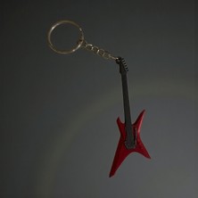 Major Hobi 3D Baskı Rock Gitar Anahtarlık 8 cm Dekoratif Müzik Temalı Anahtarlık - 10 Adet