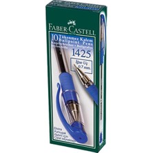 Faber-Castell Faber Castell 10'lu Paket Mavi 1425 İğne Uçlu Tükenmez Kalem Ergonomik Tutuş ve Yumuşak Yazım