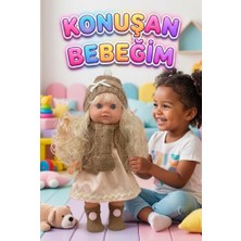 Farbu Oyuncak Lucia Girl Konuşan 35 cm - Etkileşimli Kolları Bacakları ve Kafası Et Kutulu Atkılı Oyuncak Bebek