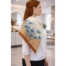 Tarzını Seç Kahverengi Ginkgo Fular / Bandana / Aksesuar / Şal / Eşarp 70X70