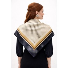 Tarzını Seç Mavi Şerit Puantiyeli Fular / Bandana / Aksesuar / Eşarp 90X90 cm