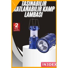 İn3dex Solar Şarjlı Kızaklı Kamp Feneri LED Işıldak Taşınabilir