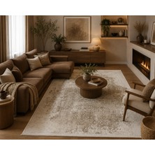 Hoom Rugs Sembol 2909 Bej Akrilik Dayanıklı Makine Halısı
