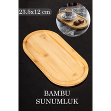 Dolkin Home Bambu Oval Sunum ve Servis Tepsisi 23,5X12 cm - Bambu Tepsi - Yağdanlık Altlığı Bambu Ahşap Stant