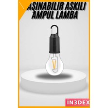 İn3dex Type-C Şarjlı Taşınabilir Askılı Kamp Lambası Bahçe Aydınlatma