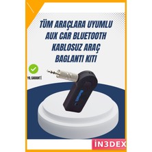 İn3dex Bluetooth Aux Araç Kiti Eller Serbest Müzik ve Konuşma Cihazı