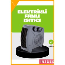 İn3dex Fanlı Elektrikli Isıtıcı Termostatlı Hızlı Isıtma Güvenli