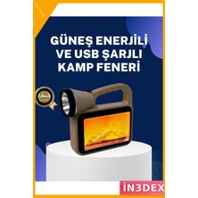 İn3dex Güneş Enerjili Alev Efektli Kamp Lambası Cob Teknoloji