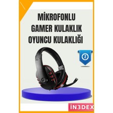 İn3dex Mavi Detaylı Stereo Oyun Kulaklığı Yüksek Ses Kalitesi