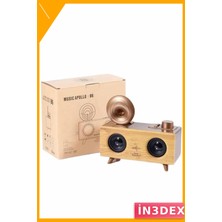 İn3dex Nostaljik Bluetooth Hoparlör Fm Radyo Gramafon Tasarım 1800MAH