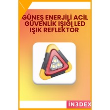 İn3dex Üçgen LED Reflektör 2000MAH Solar Şarjlı Powerbank Acil Durum Işığı