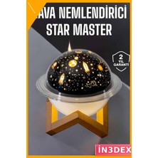 İn3dex USB Projeksiyonlu Hava Nemlendirici Aromaterapi Gece Lambası