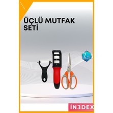 İn3dex 3 Parçalı Mutfak Makas Seti – Sebze, Et ve Şişe Açacağı Dahil