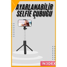 İn3dex Bluetooth Kumandalı Tripod Selfie Çubuğu LED Işıklı Kablosuz
