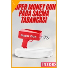 İn3dex Para Fırlatma Tabancası Kırmızı Parti Oyuncağı Super Money