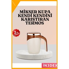 İn3dex Otomatik Manyetik Karıştırıcı Kupa 304 Paslanmaz Çelik USB Şarjlı