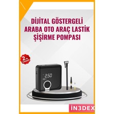İn3dex Taşınabilir Akıllı Hava Kompresörü 150 Psı LED Işıklı 6000MAH