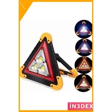İn3dex Güneş Enerjili Şarjlı Çok Fonksiyonlu Işıklı Ikaz Lambası Reflektör