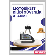 İn3dex Taşınabilir Alarm Disk Kilidi Motosiklet Scooter Bisiklet Güvenlik