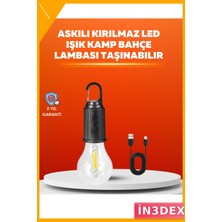 İn3dex Su Geçirmez Otomatik Sensörlü Kamp Lambası USB Şarjlı