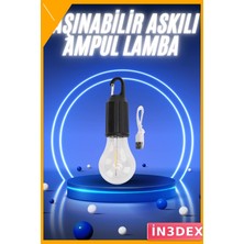 İn3dex Şarjlı LED Kamp Lambası Taşınabilir Askılı Aydınlatma