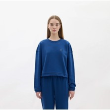 U.S. Polo Assn. Kadın Saks Bisiklet Yaka Sweatshirt