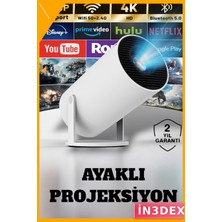 İn3dex Kablosuz Projeksiyon Cihazı 160 Ansı Lümen Full Hd 4K Uyumlu