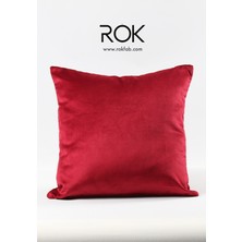 Rokfab Kırmızı Kırlent Kılıfı 45X45 cm Dekoratif Yastık Kılıfı