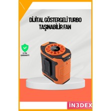 İn3dex USB Şarjlı 100 Kademeli Hız Ayarlı El ve Bel Fanı