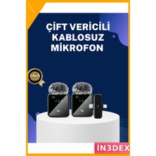 İn3dex Kablosuz Yaka Mikrofonu Ios Android Uyumlu 2in1