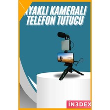 İn3dex Mini Tripod LED Işıklı Telefon Tutucu Vlog Video Çekim Seti