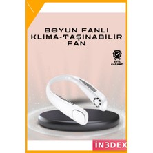 İn3dex Boyun Tipi Giyilebilir Fan USB Şarjlı 5 Hız Kademeli Bladeless