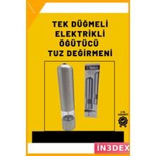 İn3dex Elektrikli Baharat Öğütücü Pil Çalışmalı Ergonomik Şeffaf Hazne
