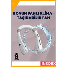 İn3dex Boyun Tipi Bıçaksız Mini Fan USB Şarjlı 5 Hız Taşınabilir