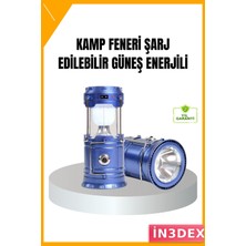 İn3dex Güneş Enerjili Taşınabilir Kamp Lambası Şarjlı Kompakt Açık Hava Işığı
