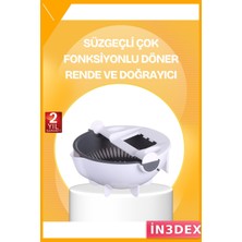 İn3dex Çok Fonksiyonlu Döner Süzgeçli Rende ve Dilimleyici 5 Bıçak