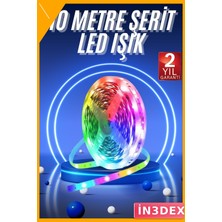 İn3dex Rgb Şerit LED Lamba 10 Metre Uzaktan Kumandalı Iç Mekan Dekorasyon Işığı