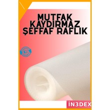 İn3dex Kaydırmaz Şeffaf Raf Kaplaması 45X300 cm Kesilebilir Buzdolabı