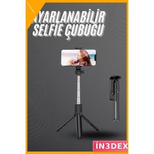 İn3dex Bluetooth Kumandalı Tripod Selfie Çubuğu 186MM Hafif