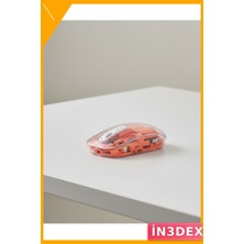 İn3dex Kablosuz Bluetooth Mouse Sessiz Tıklama Şeffaf Tasarım Turuncu