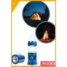 İn3dex Güneş Enerjili Kamp Feneri Büyük Boy USB Şarjlı Işıldak