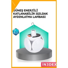 İn3dex Katlanabilir Solar LED Kamp Lambası 45 Işık 2400MAH IP65