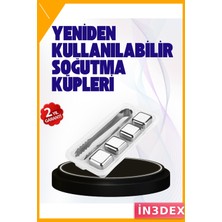 İn3dex Metal Buz Küpü Seti 304 Paslanmaz Çelik Buz Klipsi ile