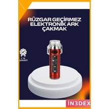 İn3dex USB Şarjlı Rüzgar Geçirmez Elektrikli Çakmak Çok Fonksiyonlu Outdoor