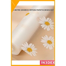 İn3dex Papatya Desenli Kaymaz Çekmece Matı 10 Metre Kesilebilir