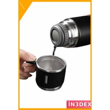 İn3dex Vakumlu Termos Seti 3 Bardaklı 500ML Paslanmaz Çelik Isı Koruyucu