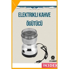 İn3dex Elektrikli Kahve ve Baharat Öğütücü 14500 Devir Şeffaf Kapaklı
