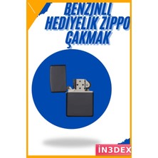 İn3dex Metal Benzinli Çakmak Siyah Kutulu Hediyelik